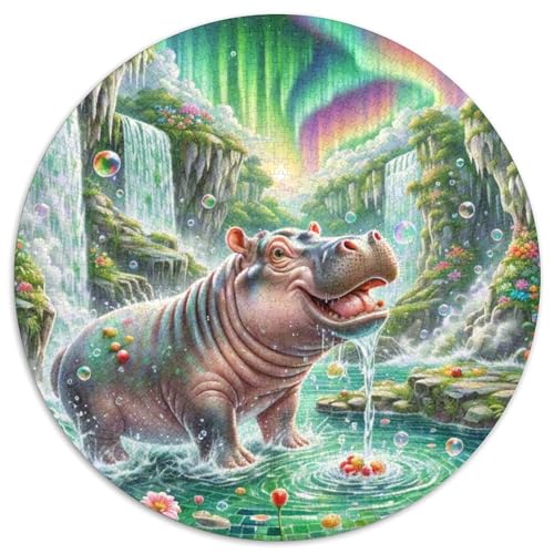 Hippopotamus 1000 Teile Circular Puzzles Einzigartige Klassisches Puzzle Spielzeug Puzzle Für Erwachsene 1000pcs (67.5x67.5cm) von CWHSDPRUF