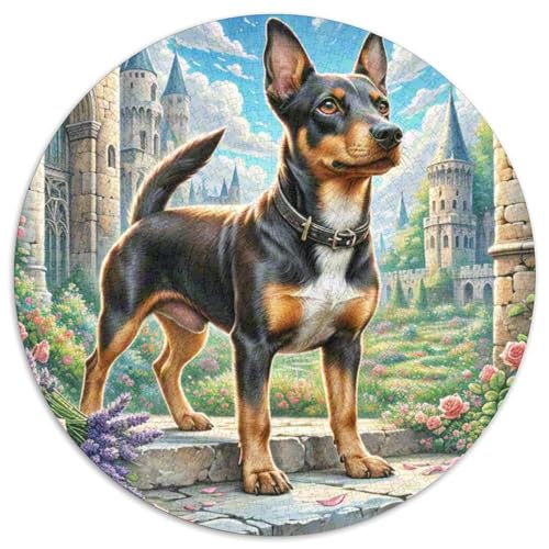 Miniature Pinscher 1000 Teile Circular Puzzles Unregelmäßige Kreative Rund Stressabbau-Spielzeug Puzzle Für Erwachsene 1000pcs (67.5x67.5cm) von CWHSDPRUF