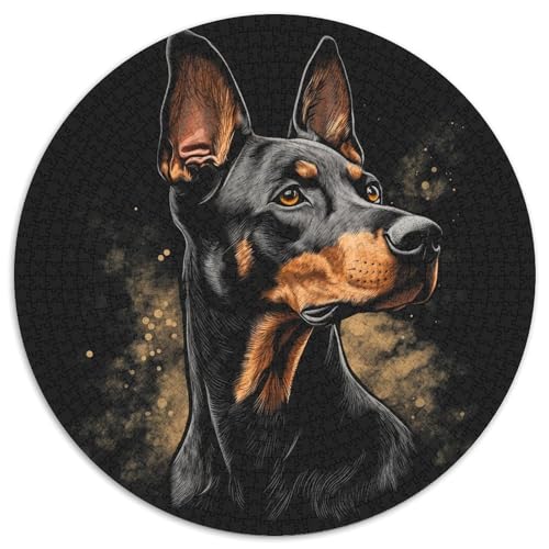 Miniature Pinscher 1000 Teile Rundes Einzigartige Kreative Stressabbau-Spielzeug Puzzle Für Erwachsene 1000pcs (67.5x67.5cm) von CWHSDPRUF