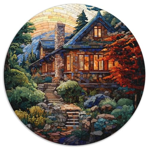 Mountain Village Cottage 1000 Teile Rundes Einzigartige Klassisches Rund Spielzeug Puzzle Für Erwachsene Und Kinder 1000pcs (67.5x67.5cm) von CWHSDPRUF