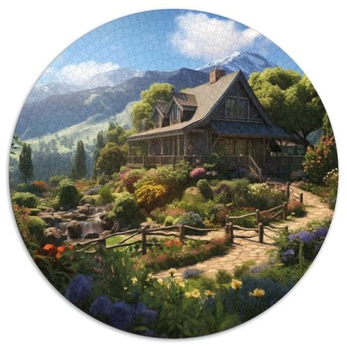 Mountain Village Cottage 1000 Teile Rundes Einzigartige Kreative Rund Spielzeug Puzzle Für Erwachsene Und Kinder 1000pcs (67.5x67.5cm) von CWHSDPRUF