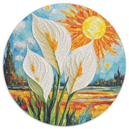 Peace Lily 1000 Teile Circular Puzzles Einzigartige Kreative Puzzle Spielzeug Puzzle Für Erwachsene Und Kinder 1000pcs (67.5x67.5cm) von CWHSDPRUF