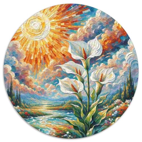 Peace Lily 1000 Teile Circular Puzzles Unregelmäßige Klassisches Rund Spielzeug Puzzle Für Erwachsene Und Kinder 1000pcs (67.5x67.5cm) von CWHSDPRUF