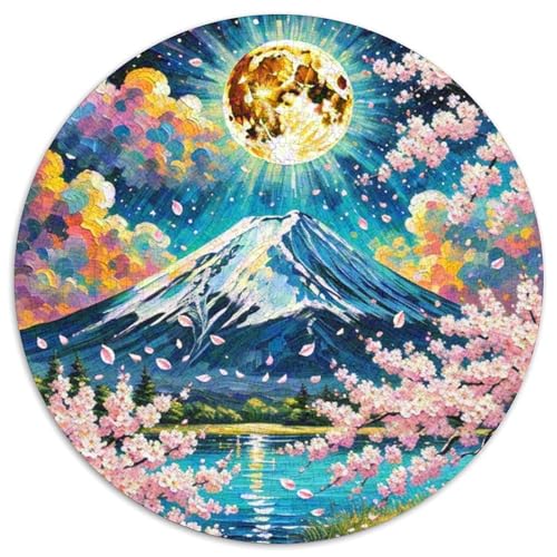 Peach Blossom 1000 Teile Circular Puzzles Unregelmäßige Klassisches Rund Stressabbau-Spielzeug Puzzle Für Erwachsene Und Kinder 1000pcs (67.5x67.5cm) von CWHSDPRUF