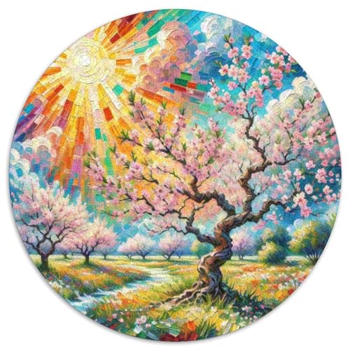 Peach Blossom 1000 Teile Rundes Einzigartige Klassisches Puzzle Spielzeug Puzzle Für Erwachsene 1000pcs (67.5x67.5cm) von CWHSDPRUF