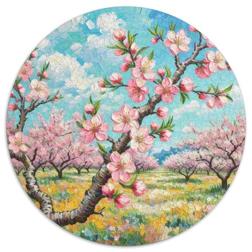 Peach Blossom 1000 Teile Rundes Einzigartige Kreative Rund Spielzeug Puzzle Für Erwachsene 1000pcs (67.5x67.5cm) von CWHSDPRUF