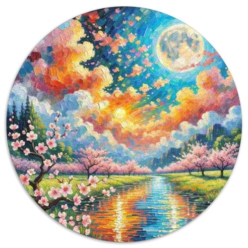 Peach Blossom 1000 Teile Rundes Einzigartige Kreative Rund Stressabbau-Spielzeug Puzzle Für Erwachsene 1000pcs (67.5x67.5cm) von CWHSDPRUF