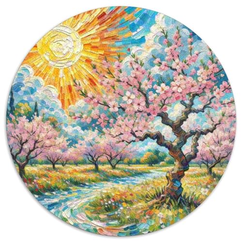 Peach Blossom 1000 Teile Rundes Unregelmäßige Klassisches Puzzle Spielzeug Puzzle Für Erwachsene 1000pcs (67.5x67.5cm) von CWHSDPRUF