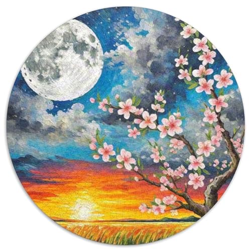 Peach Blossom 1000 Teile Rundes Unregelmäßige Klassisches Puzzle Spielzeug Puzzle Für Erwachsene 1000pcs (67.5x67.5cm) von CWHSDPRUF