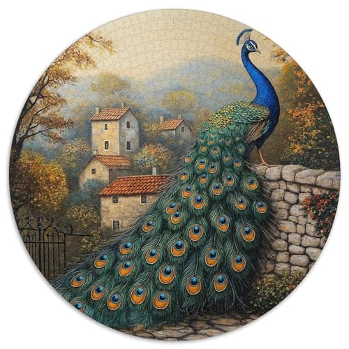 Peacock 1000 Teile Circular Puzzles Unregelmäßige Kreative Rund Stressabbau-Spielzeug Puzzle Für Erwachsene Und Kinder 1000pcs (67.5x67.5cm) von CWHSDPRUF
