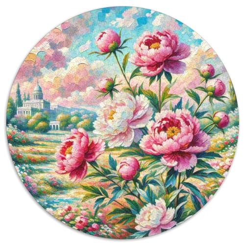 Peony 1000 Teile Rundes Einzigartige Klassisches Puzzle Spielzeug Puzzle Für Erwachsene Und Kinder 1000pcs (67.5x67.5cm) von CWHSDPRUF