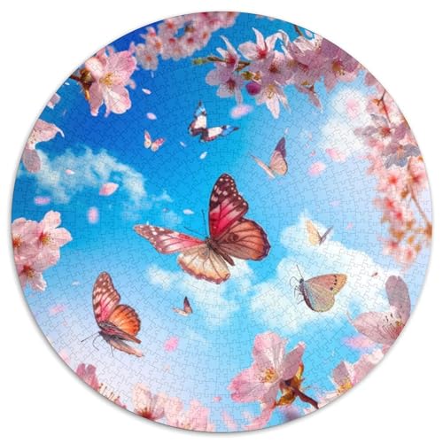 Pink Butterfly 1000 Teile Circular Puzzles Einzigartige Kreative Rund Spielzeug Puzzle Für Erwachsene Und Kinder 1000pcs (67.5x67.5cm) von CWHSDPRUF