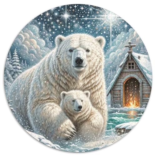 Polar Bear 1000 Teile Rundes Unregelmäßige Klassisches Puzzle Spielzeug Puzzle Für Erwachsene 1000pcs (67.5x67.5cm) von CWHSDPRUF
