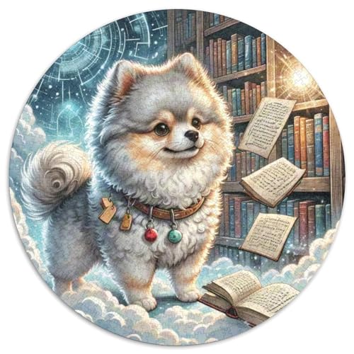 Pomeranian 1000 Teile Rundes Einzigartige Kreative Puzzle Stressabbau-Spielzeug Puzzle Für Erwachsene Und Kinder 1000pcs (67.5x67.5cm) von CWHSDPRUF