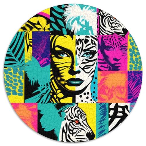 Pop Art 1000 Teile Circular Puzzles Unregelmäßige Kreative Rund Spielzeug Puzzle Für Erwachsene Und Kinder 1000pcs (67.5x67.5cm) von CWHSDPRUF