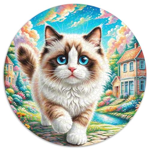 Ragdoll 1000 Teile Rundes Einzigartige Kreative Rund Spielzeug Puzzle Für Erwachsene Und Kinder 1000pcs (67.5x67.5cm) von CWHSDPRUF
