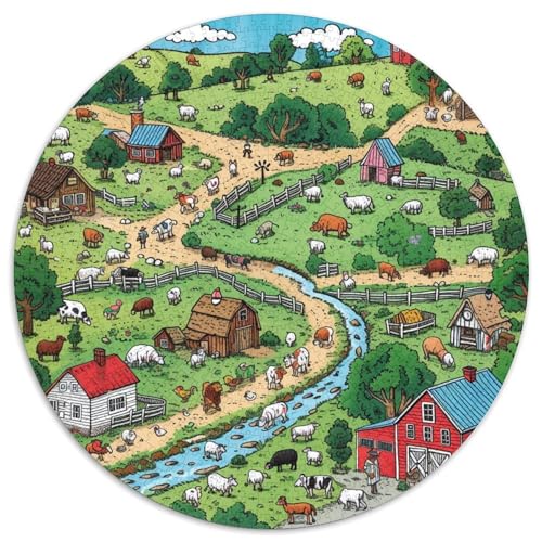 Ranches 1000 Teile Rundes Einzigartige Klassisches Puzzle Spielzeug Für Erwachsene Und Kinder 1000pcs (67.5x67.5cm) von CWHSDPRUF