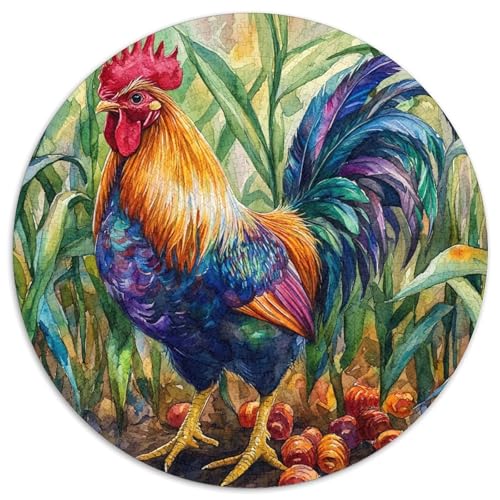 Rooster 1000 Teile Circular Puzzles Unregelmäßige Klassisches Rund Stressabbau-Spielzeug Puzzle Für Erwachsene 1000pcs (67.5x67.5cm) von CWHSDPRUF