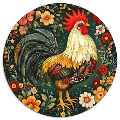 Rooster 1000 Teile Rundes Unregelmäßige Klassisches Puzzle Spielzeug Für Erwachsene 1000pcs (67.5x67.5cm) von CWHSDPRUF