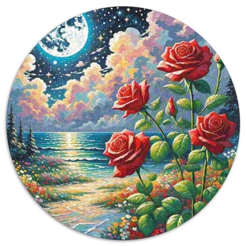Rose 1000 Teile Rundes Einzigartige Kreative Puzzle Spielzeug Puzzle Für Erwachsene Und Kinder 1000pcs (67.5x67.5cm) von CWHSDPRUF