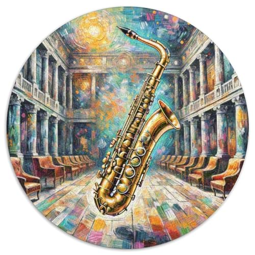 Saxophone 1000 Teile Rundes Einzigartige Kreative Puzzle Spielzeug Puzzle Für Erwachsene 1000pcs (67.5x67.5cm) von CWHSDPRUF