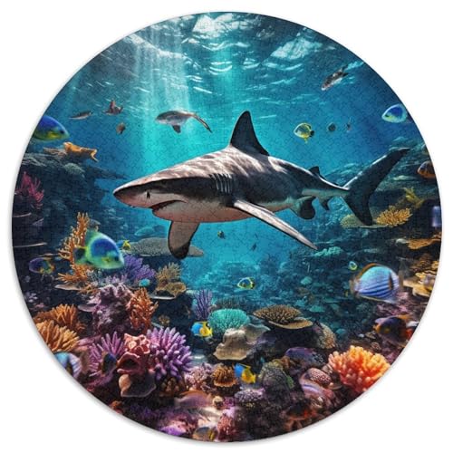 Seabed A School of Fish 1000 Teile Circular Puzzles Unregelmäßige Klassisches Rund Stressabbau-Spielzeug Puzzle Für Erwachsene Und Kinder 1000pcs (67.5x67.5cm) von CWHSDPRUF