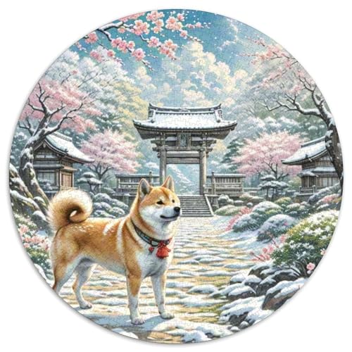 Shiba Inu 1000 Teile Circular Puzzles Einzigartige Klassisches Puzzle Stressabbau-Spielzeug Puzzle Für Erwachsene Und Kinder 1000pcs (67.5x67.5cm) von CWHSDPRUF