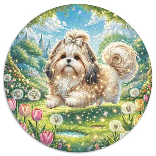 Shih Tzu 1000 Teile Rundes Einzigartige Klassisches Puzzle Spielzeug Puzzle Für Erwachsene 1000pcs (67.5x67.5cm) von CWHSDPRUF