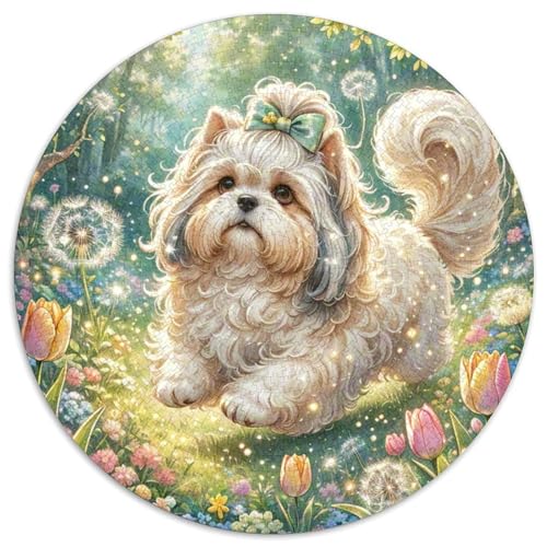 Shih Tzu 1000 Teile Rundes Einzigartige Klassisches Puzzle Spielzeug Puzzle Für Erwachsene 1000pcs (67.5x67.5cm) von CWHSDPRUF