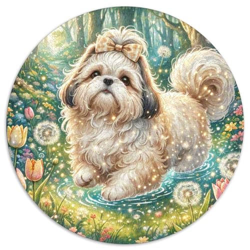 Shih Tzu 1000 Teile Rundes Einzigartige Kreative Rund Spielzeug Puzzle Für Erwachsene 1000pcs (67.5x67.5cm) von CWHSDPRUF