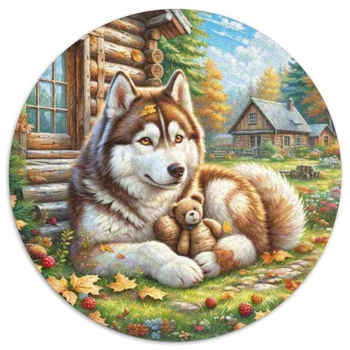 Siberian Husky 1000 Teile Circular Puzzles Einzigartige Klassisches Rund Spielzeug Puzzle Für Erwachsene 1000pcs (67.5x67.5cm) von CWHSDPRUF