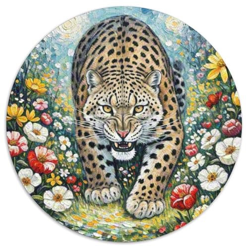 Snow Leopard 1000 Teile Rundes Einzigartige Klassisches Puzzle Stressabbau-Spielzeug Puzzle Für Erwachsene 1000pcs (67.5x67.5cm) von CWHSDPRUF