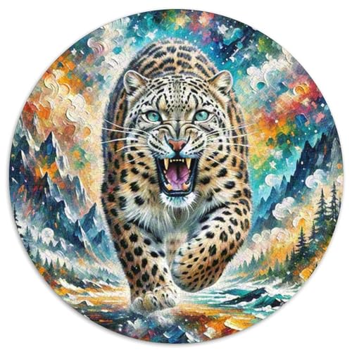 Snow Leopard 1000 Teile Rundes Einzigartige Klassisches Rund Stressabbau-Spielzeug Puzzle Für Erwachsene 1000pcs (67.5x67.5cm) von CWHSDPRUF