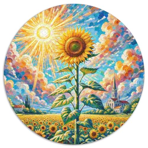 Sunflower 1000 Teile Circular Puzzles Einzigartige Kreative Rund Spielzeug Puzzle Für Erwachsene 1000pcs (67.5x67.5cm) von CWHSDPRUF