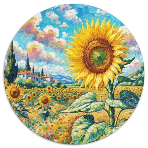 Sunflower 1000 Teile Circular Puzzles Unregelmäßige Klassisches Rund Spielzeug Puzzle Für Erwachsene 1000pcs (67.5x67.5cm) von CWHSDPRUF