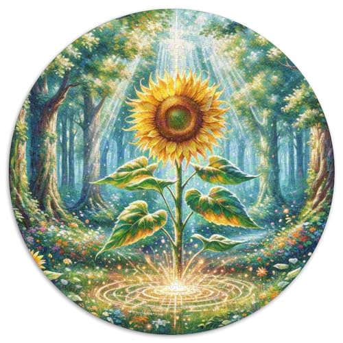 Sunflower 1000 Teile Circular Puzzles Unregelmäßige Klassisches Rund Stressabbau-Spielzeug Puzzle Für Erwachsene 1000pcs (67.5x67.5cm) von CWHSDPRUF