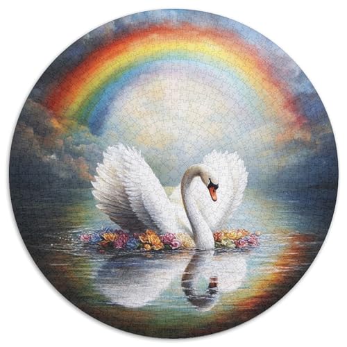 Swan 1000 Teile Rundes Einzigartige Klassisches Puzzle Spielzeug Für Erwachsene Und Kinder 1000pcs (67.5x67.5cm) von CWHSDPRUF