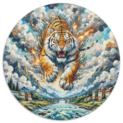 Tiger 1000 Teile Circular Puzzles Einzigartige Kreative Puzzle Spielzeug Puzzle Für Erwachsene 1000pcs (67.5x67.5cm) von CWHSDPRUF