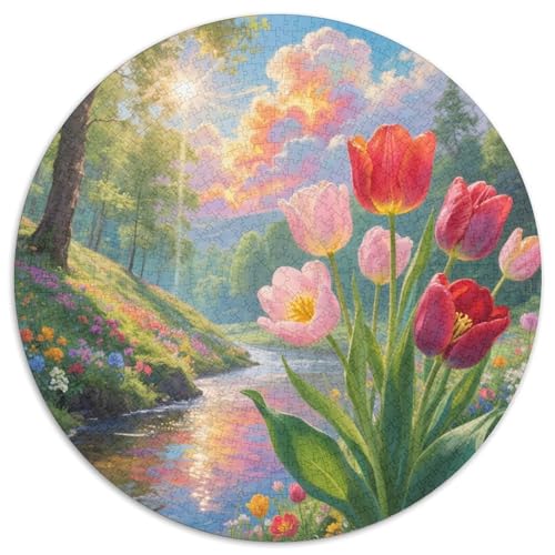 Tulip 1000 Teile Circular Puzzles Unregelmäßige Klassisches Puzzle Spielzeug Für Erwachsene Und Kinder 1000pcs (67.5x67.5cm) von CWHSDPRUF