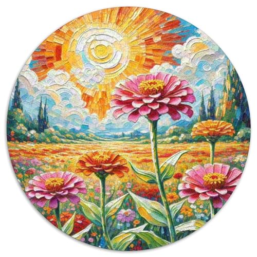 Zinnia Elegans 1000 Teile Rundes Einzigartige Kreative Puzzle Stressabbau-Spielzeug Puzzle Für Erwachsene 1000pcs (67.5x67.5cm) von CWHSDPRUF