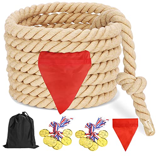CWLAKON Sports Day Kit Tauziehen Seil für Kinder Erwachsene, Outdoor Garten Feld Tag Geburtstag Party Spiele, Außenhof Hinterhof Rasen Familientreffen Ostern Karneval Spiel, 6M von CWLAKON