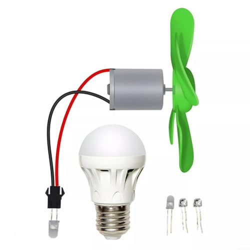 CWOQOCW Mini-Windturbinen-Generator-Set, alternatives Energiemotor-Modell, Lehr, Wissenschaft, Bildung, Experimentiermodell für Jungen und Mädchen (mit Blub) von CWOQOCW