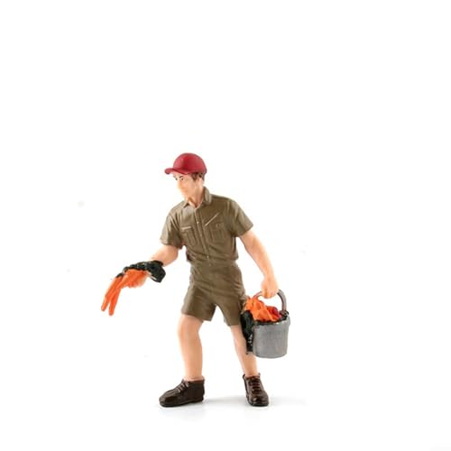 CWOQOCW Modelleisenbahnen Bauer Hirte Bemalte Figuren Simulation Bauernhof Stehende Menschen Sand Tisch Dekorationen Schrubben Arbeiten (ZQ379) von CWOQOCW