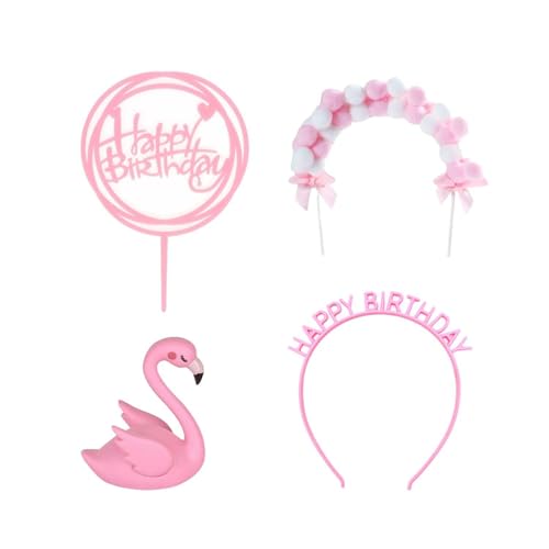 1 Satz Flamingo-Kuchendekorationen, Flamingo-Dekoration Zum Geburtstag, Alles Gute Zum Geburtstag-Kuchendekoration, Regenbogen-Kuchendekoration, Kuchendekoration 1 Satz Flamingo-Kuchendekorationen, Flamingo-Dekoration Zum Geburtstag, Alles Gute Zum Geburtstag-Kuchendekoration, Regenbogen-Kuchendekoration, Kuchendekoration von CWPFVQA