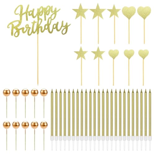 11-Teilige Kucheneinsätze Mit 24-Teiligen Kerzen Und 10-Teiligen Goldenen Kugeldekorationen, Kuchendekorationsset, Kuchendekorationseinsätze, Glitzernde Kuchendekorationen, Kuchenaufsatz 11-Teilige Kucheneinsätze Mit 24-Teiligen Kerzen Und 10-Teiligen Goldenen Kugeldekorationen, Kuchendekorationsset, Kuchendekorationseinsätze, Glitzernde Kuchendekorationen, Kuchenaufsatz von CWPFVQA