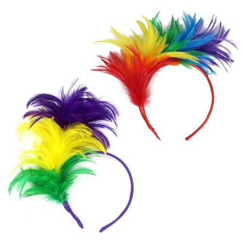 2 Stück Bunte Feder-Stirnbänder, Mit Regenbogen Verzierte Stirnbänder, Karnevals-Stirnbänder, Pride-Accessoires, Pride-Verkleidung, Haarschmuck Für Party, Urlaub, Show, Abschlussball 2 Stück Bunte Feder-Stirnbänder, Mit Regenbogen Verzierte Stirnbänder, Karnevals-Stirnbänder, Pride-Accessoires, Pride-Verkleidung, Haarschmuck Für Party, Urlaub, Show, Abschlussball von CWPFVQA