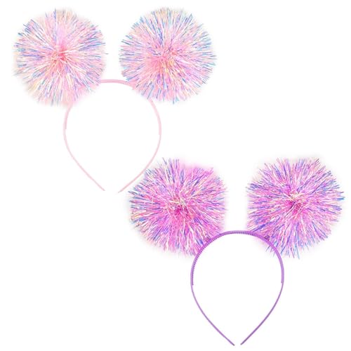 2 Stück Seidene Kugel-Stirnbänder, Flauschige Kugel-Haar-Accessoires, Personalisierte Glitzer-Stirnbänder, Modische Kopfbedeckungen Für Mädchen, Geburtstagsfeier-Accessoires 2 Stück Seidene Kugel-Stirnbänder, Flauschige Kugel-Haar-Accessoires, Personalisierte Glitzer-Stirnbänder, Modische Kopfbedeckungen Für Mädchen, Geburtstagsfeier-Accessoires von CWPFVQA