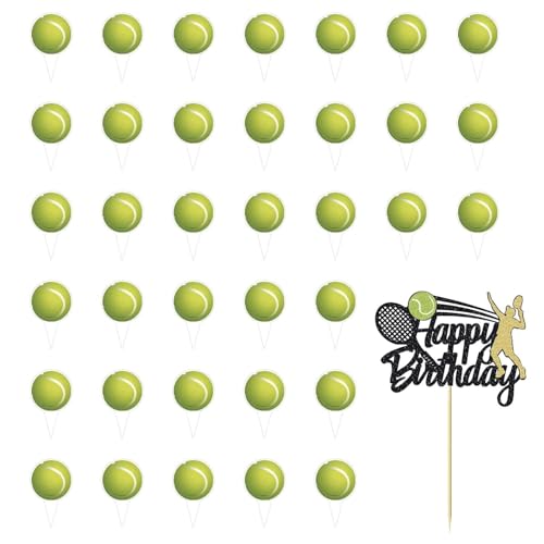 36 Stück Tenniskarten, 1 Stück Große Tenniskarten, Tennis-Kuchendekorationen, Tennis-Party-Dekorationen, Cupcake-Topper, Tischtennis-Kuchentopper 36 Stück Tenniskarten, 1 Stück Große Tenniskarten, Tennis-Kuchendekorationen, Tennis-Party-Dekorationen, Cupcake-Topper, Tischtennis-Kuchentopper von CWPFVQA