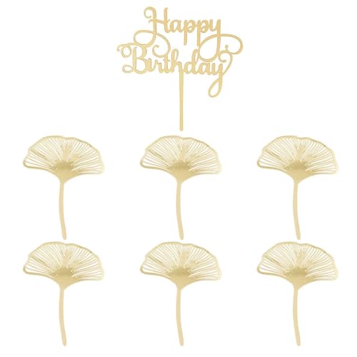 6 Stück Ginkgoblatt-Einsätze Und 1 Stück Geburtstagseinsätze, Backzubehör, Kuchendekorationseinsätze, Kuchendekorationszubehör, Kuchenaufsatz, Kuchenzubehör 6 Stück Ginkgoblatt-Einsätze Und 1 Stück Geburtstagseinsätze, Backzubehör, Kuchendekorationseinsätze, Kuchendekorationszubehör, Kuchenaufsatz, Kuchenzubehör von CWPFVQA