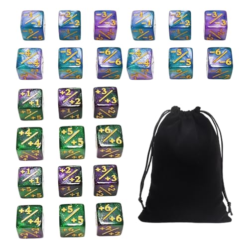 CWPFVQA 24 Stück Glitzerwürfel, 1 Stück Aufbewahrungstasche, Würfelzähler, Würfelwürfel, Spielwürfel CWPFVQA 24 Stück Glitzerwürfel, 1 Stück Aufbewahrungstasche, Würfelzähler, Würfelwürfel, Spielwürfel von CWPFVQA